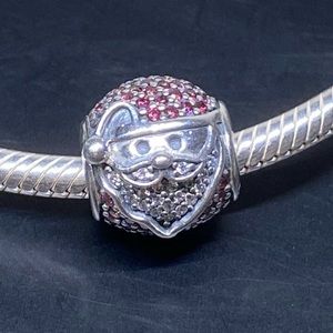 New Authentic Pandora Sparkling Jolly Santa Charm